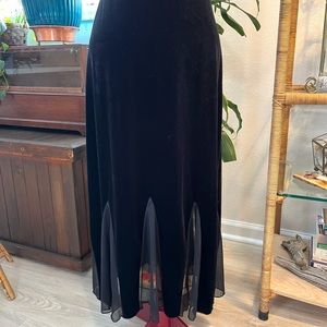 Black Stretch Velvet Olivia Page Skirt